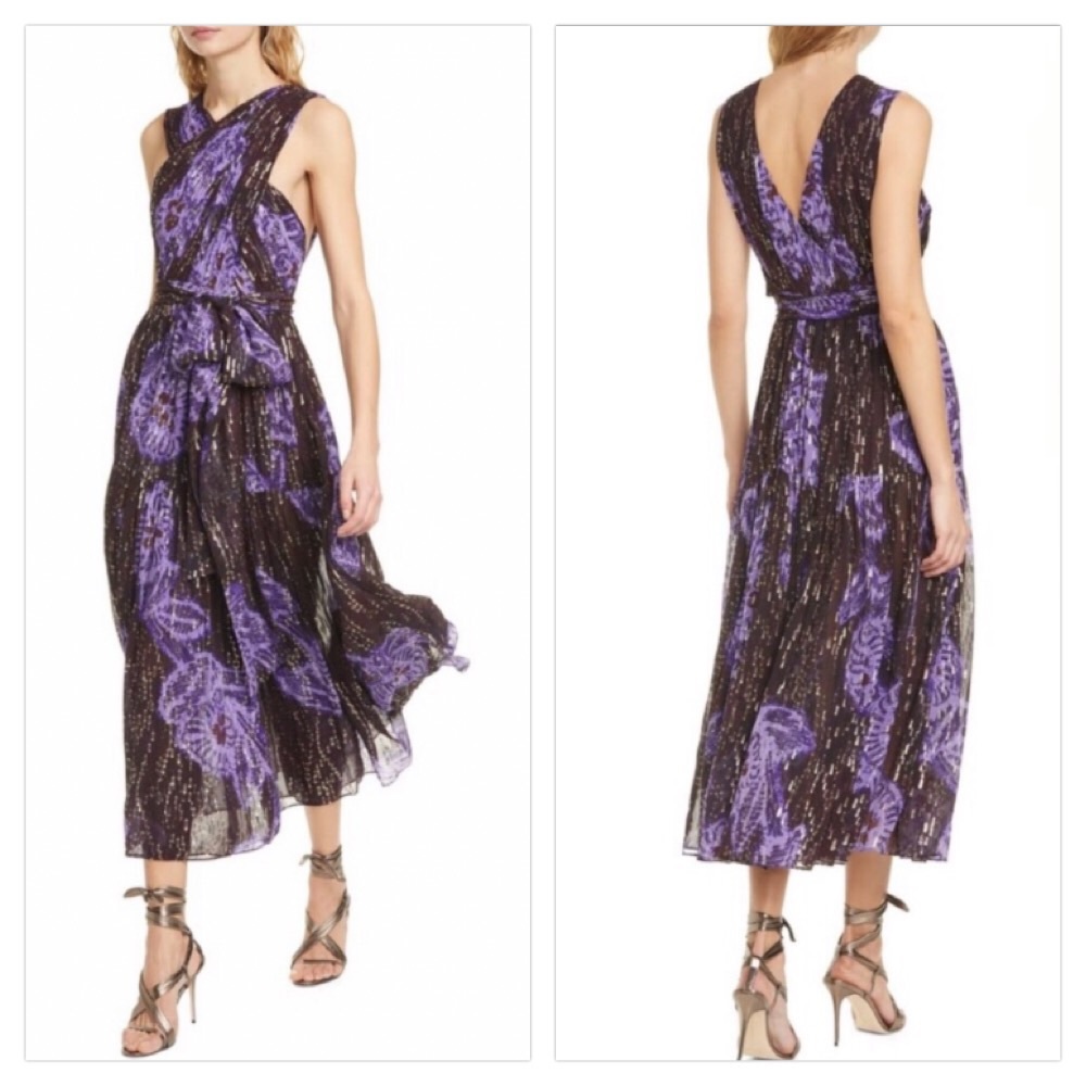 ULLA JOHNSON ADORA SILK DRESS IN VIOLET